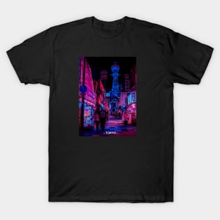 Tokyo Street Neon Synthwave T-Shirt